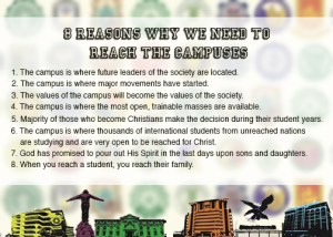 WHY WE NEED TO REACH THE CAMPUSES